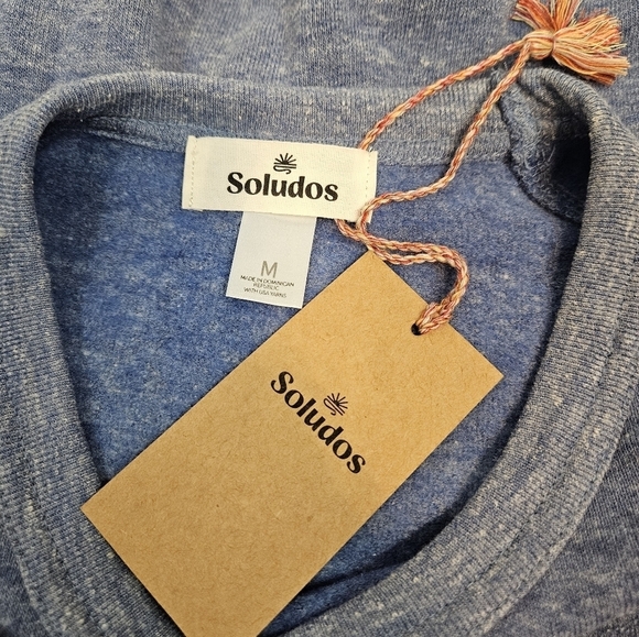 NWT Saludos Heathered Blue Crew Neck Sweatshirt Size Medium Women's H27 - Picture 7 of 8